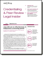Credentialing and Peer Review Legal Insider